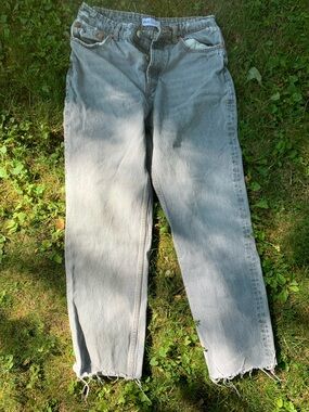 Zara Light Gray Cropped Ankle Jeans